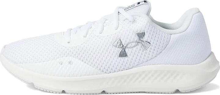 Under Armour Charged Pursuit 3 Men's Shoes White/White/Metallic Silver : 9 D - Medium, Textile - Image 6