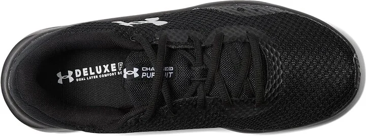 Under Armour Charged Pursuit 3 Women's Shoes Black/Black/Metallic Silver : 7 B - Medium, Synthetic/Textile - Image 2