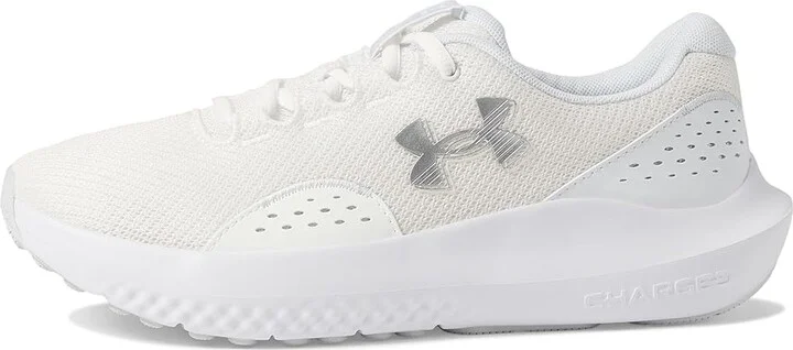 Under Armour Charged Surge 4 Women's Shoes White/Distant Gray/Metallic Silver : 6 B - Medium, Rubber - Image 5