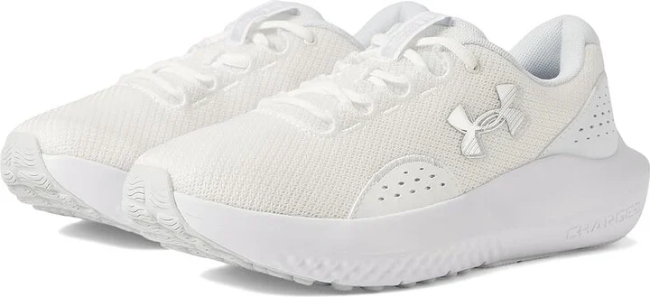 Under Armour Charged Surge 4 Women's Shoes White/Distant Gray/Metallic Silver : 6 B - Medium, Rubber