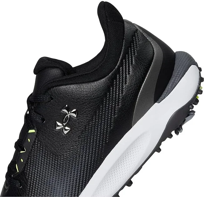 Under Armour Drive Fade Golf Shoes Men's Golf Shoes Black/Black/Metallic Silver : 7 D - Medium, Synthetic - Image 7