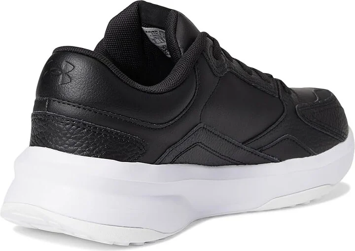 Under Armour Edge Leather Men's Shoes Black/Black/White : 8.5 D - Medium - Image 4