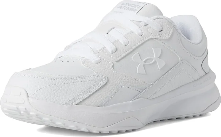 Under Armour Edge Leather Women's Shoes White/White/White : 5 B - Medium - Image 5