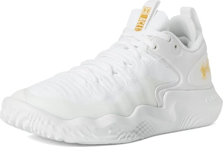 Under Armour Flow Ace Low Women's Volleyball Shoes White/White/Metallic Gold : 6.5 B - Medium - Image 5
