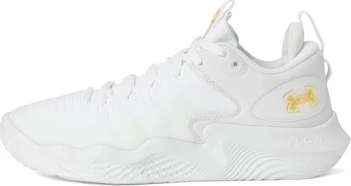 Under Armour Flow Ace Low Women's Volleyball Shoes White/White/Metallic Gold : 6.5 B - Medium - Image 6