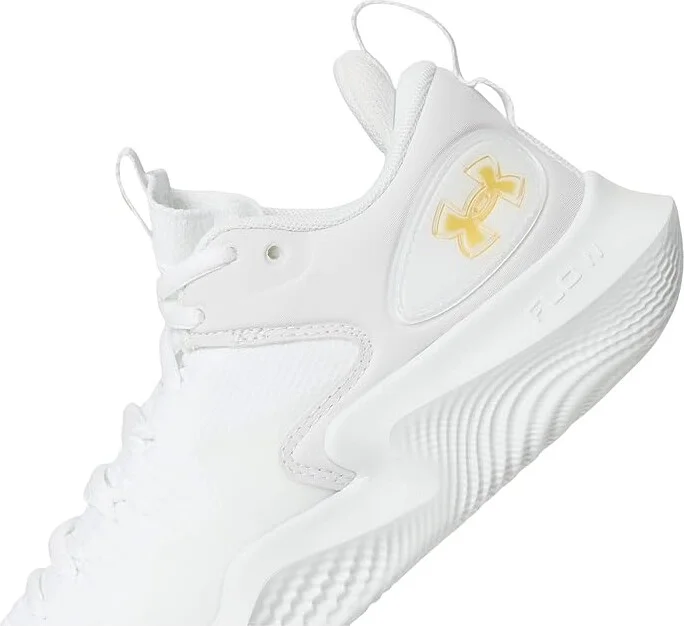 Under Armour Flow Ace Low Women's Volleyball Shoes White/White/Metallic Gold : 6.5 B - Medium - Image 7