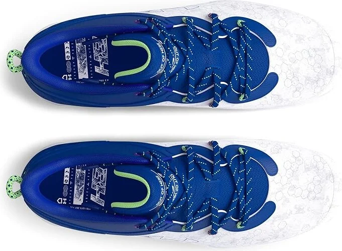 Under Armour Harper 8 Mid RM Baseball Cleats Men's Shoes Royal/White/Royal : 11.5 D - Medium - Image 2