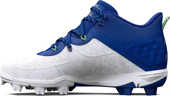 Under Armour Harper 8 Mid RM Baseball Cleats Men's Shoes Royal/White/Royal : 11.5 D - Medium - Image 4