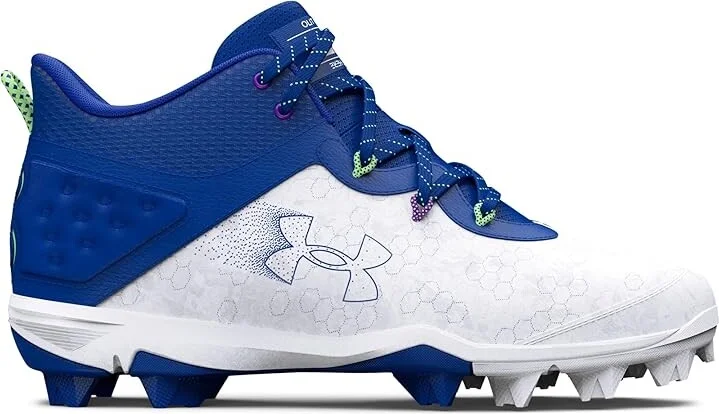 Under Armour Harper 8 Mid RM Baseball Cleats Men's Shoes Royal/White/Royal : 11.5 D - Medium - Image 5