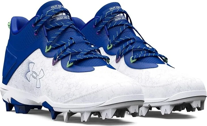 Under Armour Harper 8 Mid RM Baseball Cleats Men's Shoes Royal/White/Royal : 11.5 D - Medium