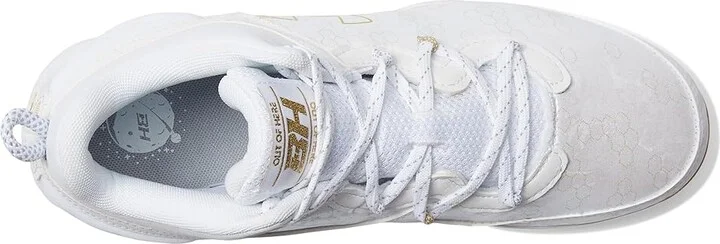 Under Armour Harper 8 Mid RM Baseball Cleats Men's Shoes White/White/Metallic Gold : 11.5 D - Medium - Image 2