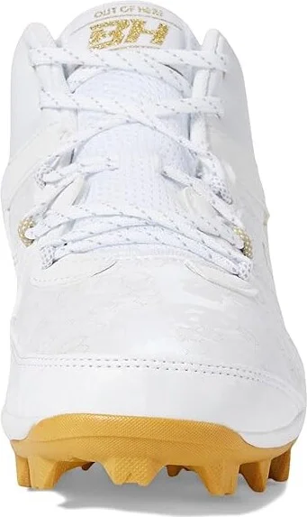 Under Armour Harper 8 Mid RM Baseball Cleats Men's Shoes White/White/Metallic Gold : 11.5 D - Medium - Image 3