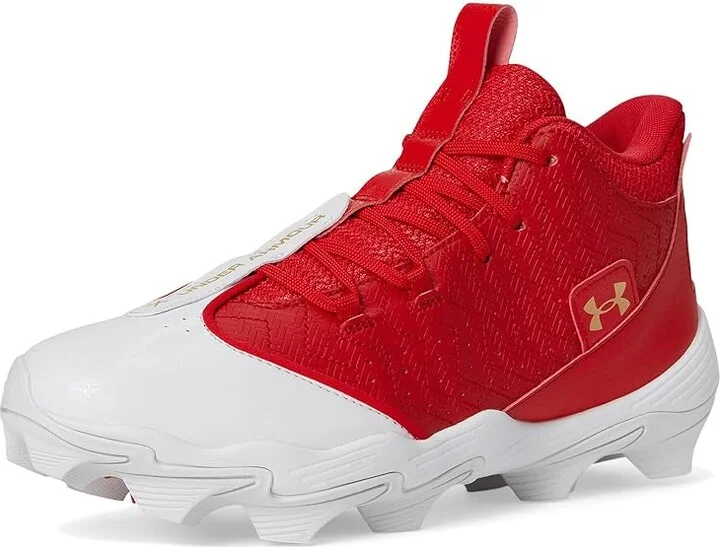 Under Armour Harper 9 RM Baseball Cleats Men's Shoes White/Red/Metallic Gold : 9 D - Medium, Synthetic - Image 5