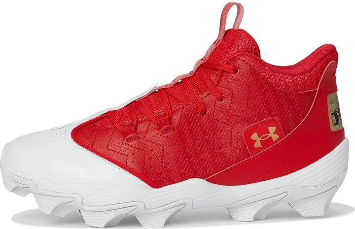 Under Armour Harper 9 RM Baseball Cleats Men's Shoes White/Red/Metallic Gold : 9 D - Medium, Synthetic - Image 6