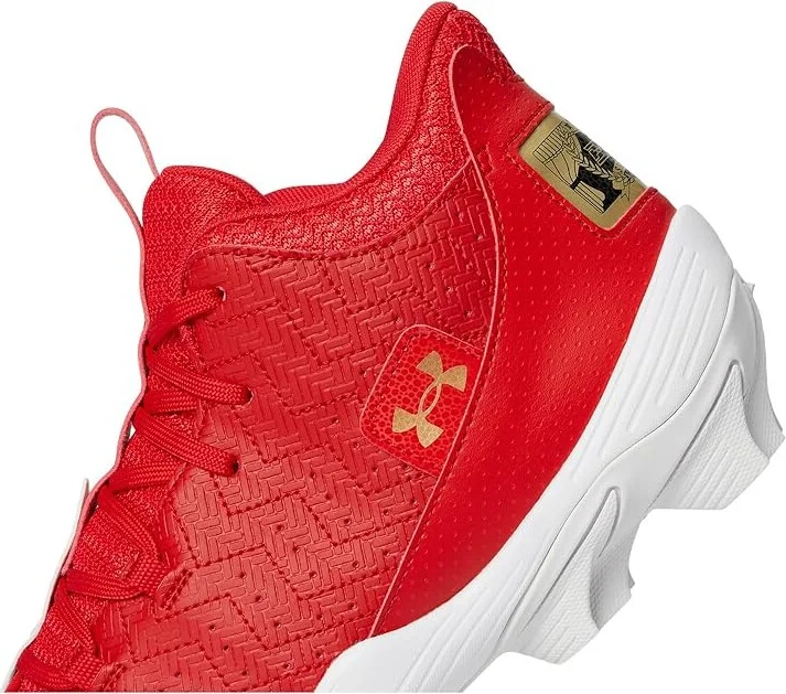 Under Armour Harper 9 RM Baseball Cleats Men's Shoes White/Red/Metallic Gold : 9 D - Medium, Synthetic - Image 7