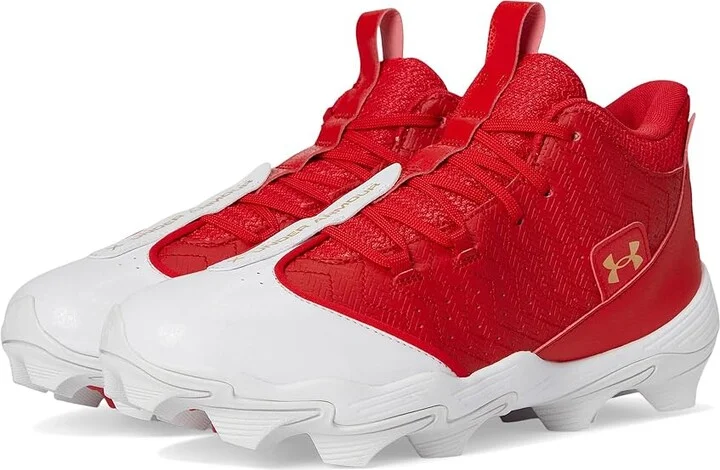 Under Armour Harper 9 RM Baseball Cleats Men's Shoes White/Red/Metallic Gold : 9 D - Medium, Synthetic