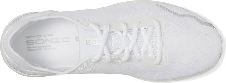 Under Armour Hovr Sonic 6 Women's Shoes White/White/Metallic Silver : 5 B - Medium, Synthetic/Textile - Image 2