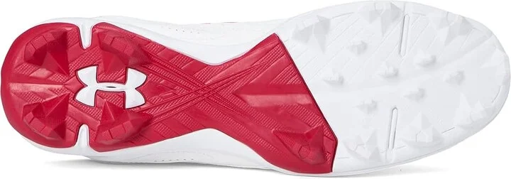 Under Armour Leadoff Mid 3.0 Baseball Cleat Men's Shoes Red/White/Red : 13 D - Medium, Synthetic - Image 3