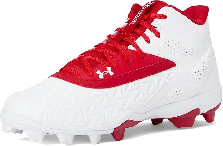 Under Armour Leadoff Mid 3.0 Baseball Cleat Men's Shoes Red/White/Red : 13 D - Medium, Synthetic - Image 5
