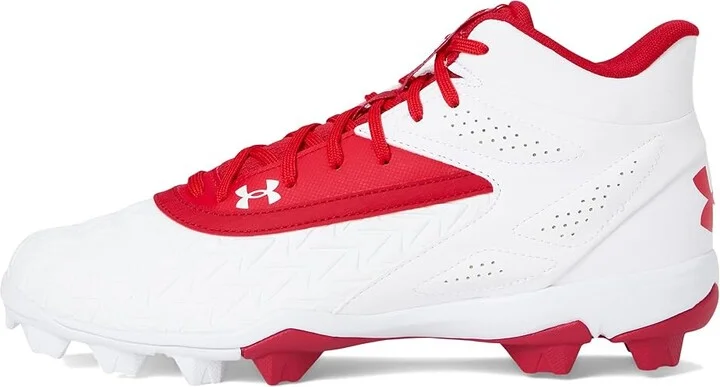 Under Armour Leadoff Mid 3.0 Baseball Cleat Men's Shoes Red/White/Red : 13 D - Medium, Synthetic - Image 6