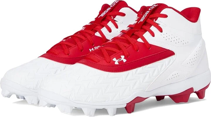 Under Armour Leadoff Mid 3.0 Baseball Cleat Men's Shoes Red/White/Red : 13 D - Medium, Synthetic