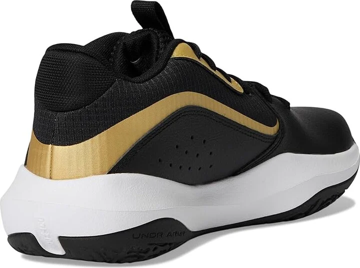 Under Armour Lockdown 7 Basketball Shoes Black/Black/Metallic Gold : Men's 10.5 - Women's 12 Medium, Synthetic - Image 4