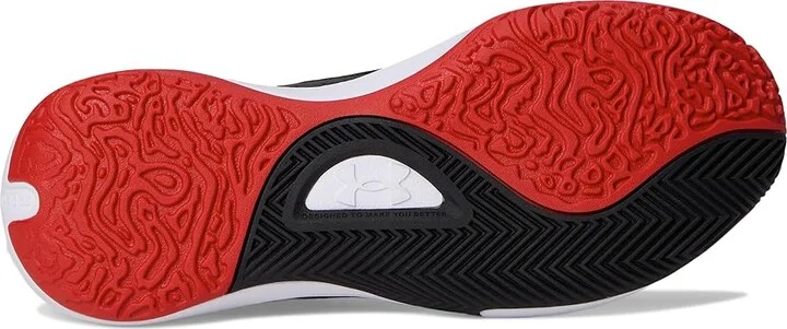 Under Armour Lockdown 7 Low Basketball Shoes Red/Black/White : Men's 10.5 - Women's 12 Medium, Synthetic - Image 3