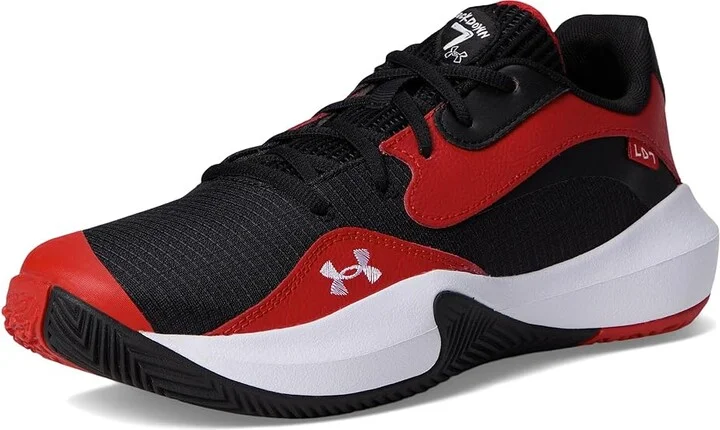 Under Armour Lockdown 7 Low Basketball Shoes Red/Black/White : Men's 10.5 - Women's 12 Medium, Synthetic - Image 5