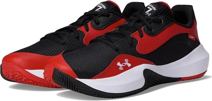 Under Armour Lockdown 7 Low Basketball Shoes Red/Black/White : Men's 10.5 - Women's 12 Medium, Synthetic