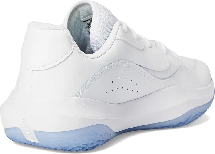 Under Armour Lockdown 7 Low Basketball Shoes White/White/Metallic Silver : Men's 14 - Women's 15.5 Medium, Synthetic - Image 4