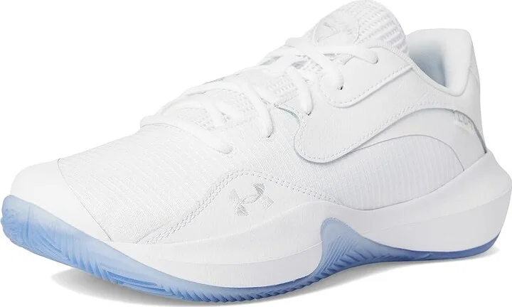 Under Armour Lockdown 7 Low Basketball Shoes White/White/Metallic Silver : Men's 14 - Women's 15.5 Medium, Synthetic - Image 5