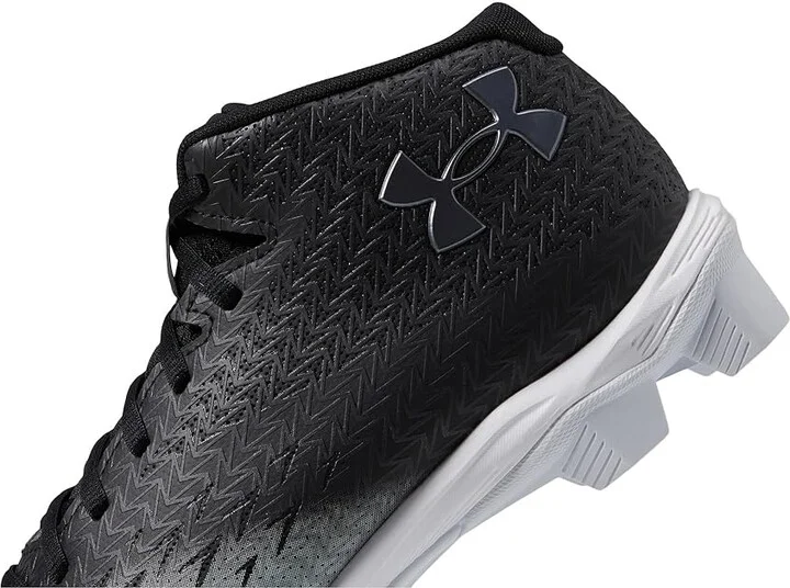 Under Armour Spotlight Fran RM 4.0 Football Cleats Men's Shoes Black/White/Metallic Gunmetal : 12 D - Medium, Rubber - Image 4