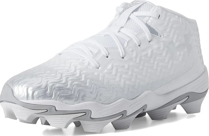 Under Armour Spotlight Hammer RM Football Cleats Men's Cleated Shoes White/Metallic Silver/Metallic Silver : 12 D - Medium, Synthetic - Image 5