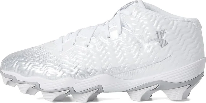 Under Armour Spotlight Hammer RM Football Cleats Men's Cleated Shoes White/Metallic Silver/Metallic Silver : 12 D - Medium, Synthetic - Image 6