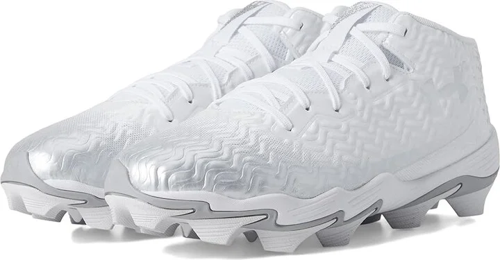 Under Armour Spotlight Hammer RM Football Cleats Men's Cleated Shoes White/Metallic Silver/Metallic Silver : 12 D - Medium, Synthetic