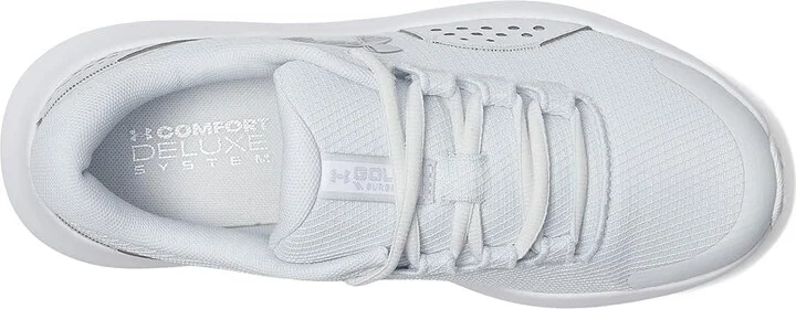 Under Armour Surge Golf Cleats Women's Golf Shoes Distant Gray/White/Metallic Silver : 7.5 B - Medium - Image 2