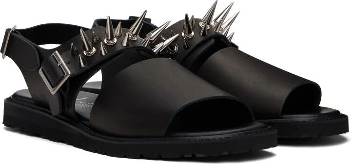 UNDERCOVER Black foot the coacher Edition Spike Studded Sandals - Image 4