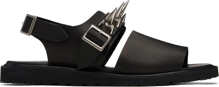 UNDERCOVER Black foot the coacher Edition Spike Studded Sandals
