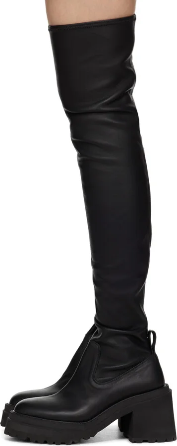 UNDERCOVER Black Leather Tall Boots - Image 3