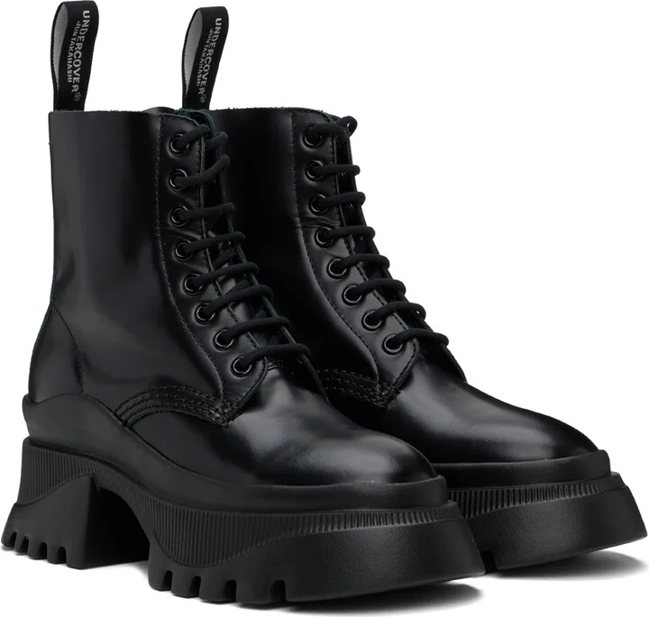 UNDERCOVER Black Platform Ankle Boots - Image 4