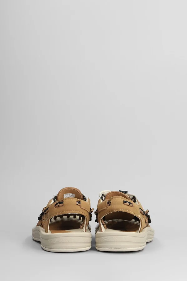 Uneek M Flats In Brown Suede And Fabric - Image 4