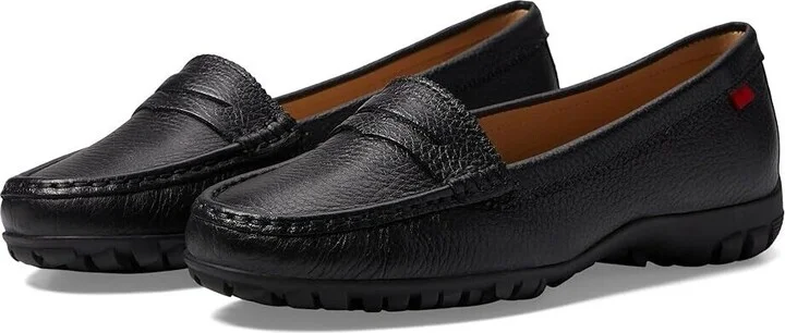 Union Golf Loafer Womens US Black Faux Leather Shoes KHD636