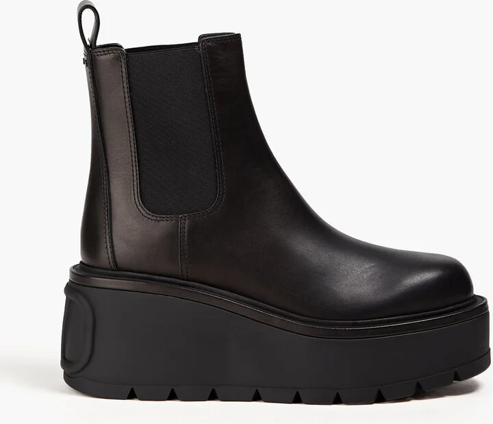 Uniqueform leather platform Chelsea boots