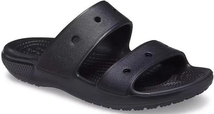 Unisex Classic Two-Strap Slide Sandals - Black