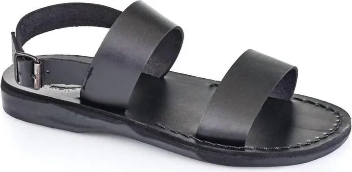 Unisex - Golan Leather Slingback Flat Sandal In Black