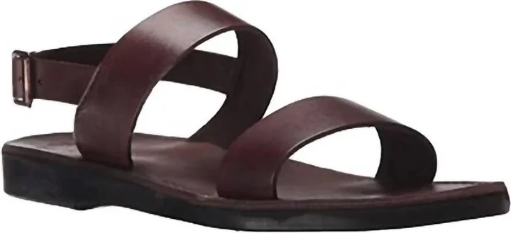Unisex - Golan Leather Slingback Flat Sandal In Brown