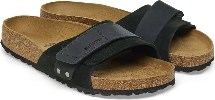 Unisex Oita Modern Sandal In Black Suede