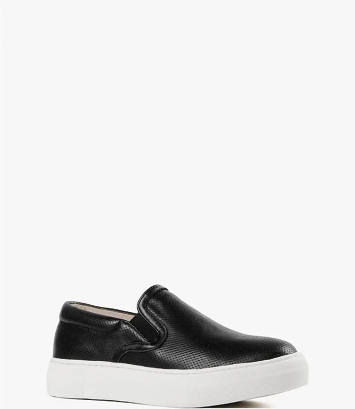 Unisex Pindot Sneak Loafer In Black