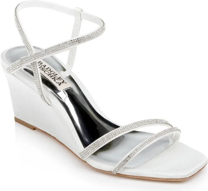 Unity Sandals Women's US 7.5 White Rhinestone Wedge Heel ZPO2426