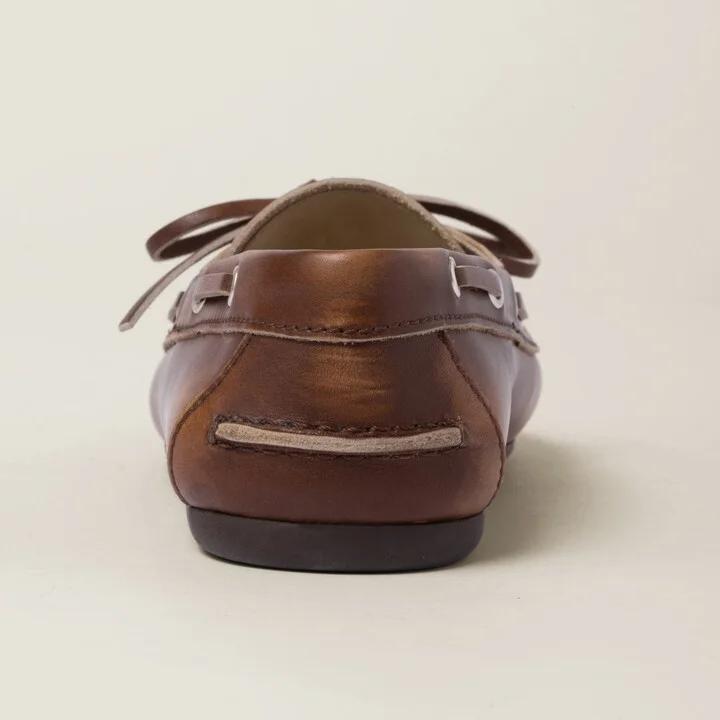 Unlined bleached leather boat shoes - Image 3